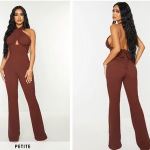 Pretty Little Thing Brown Jumpsuit